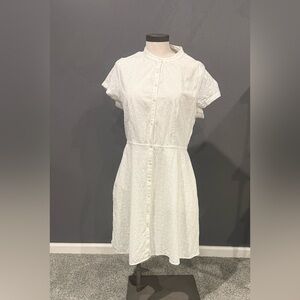 UNTUCKit White Button-Down Midi Dress